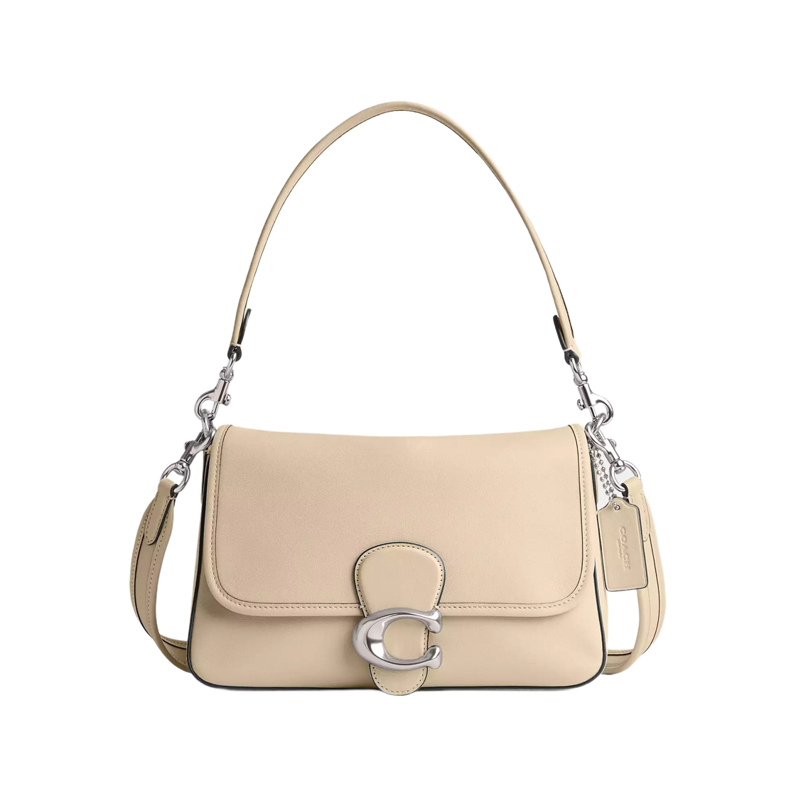 C4823-LHVT5 Coach Soft Tabby Shoulder Bag Silver Ivory