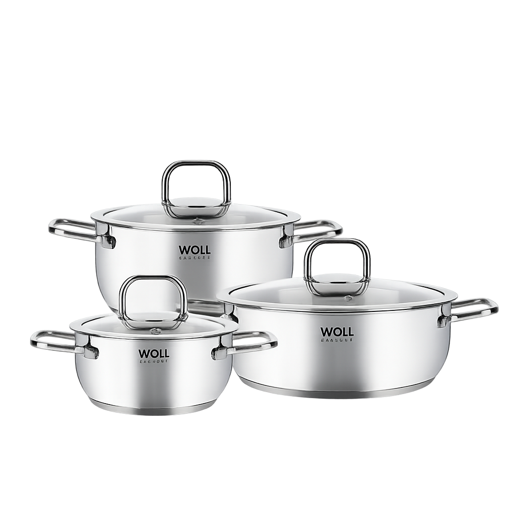 WOLL013 WOLL Diamond Cook 3‑Piece Pot Set (16cm Casserole Pot + 20cm Casserole Pot + 24cm Shallow Pot)