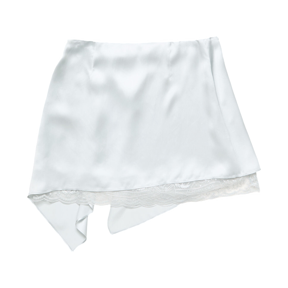 (W) 아크네 스튜디오 러플 사틴 스커트 아이스 블루((W) Acne Studios Ruffled Satin Skirt Ice Blue) - 2