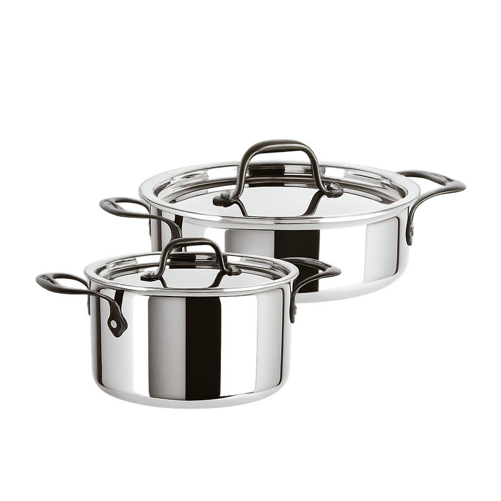삼보넷 홈쉐프 통5중 냄비2종 (16양수+20전골)(Sambonet Home Chef 5‑Ply Stainless Cookware 2‑Piece Set (16cm Casserole + 20cm Shallow Pot))