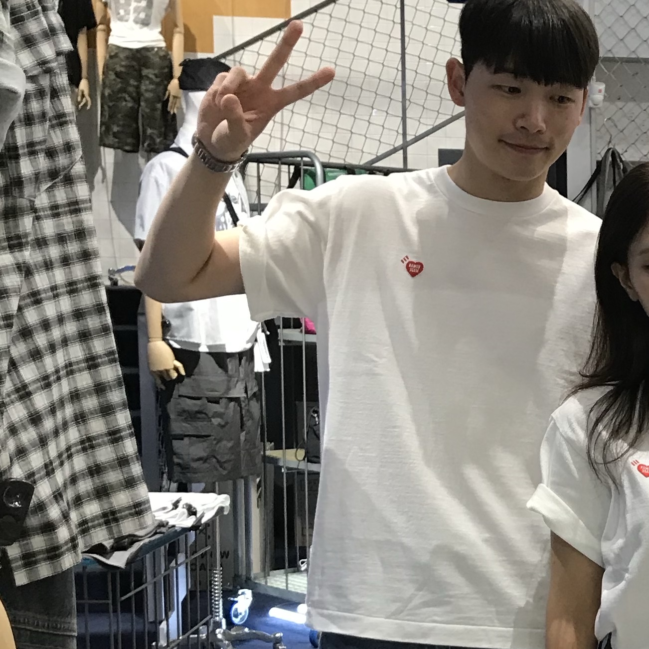 Human Made Heart Logo T-Shirt White 착용 스타일