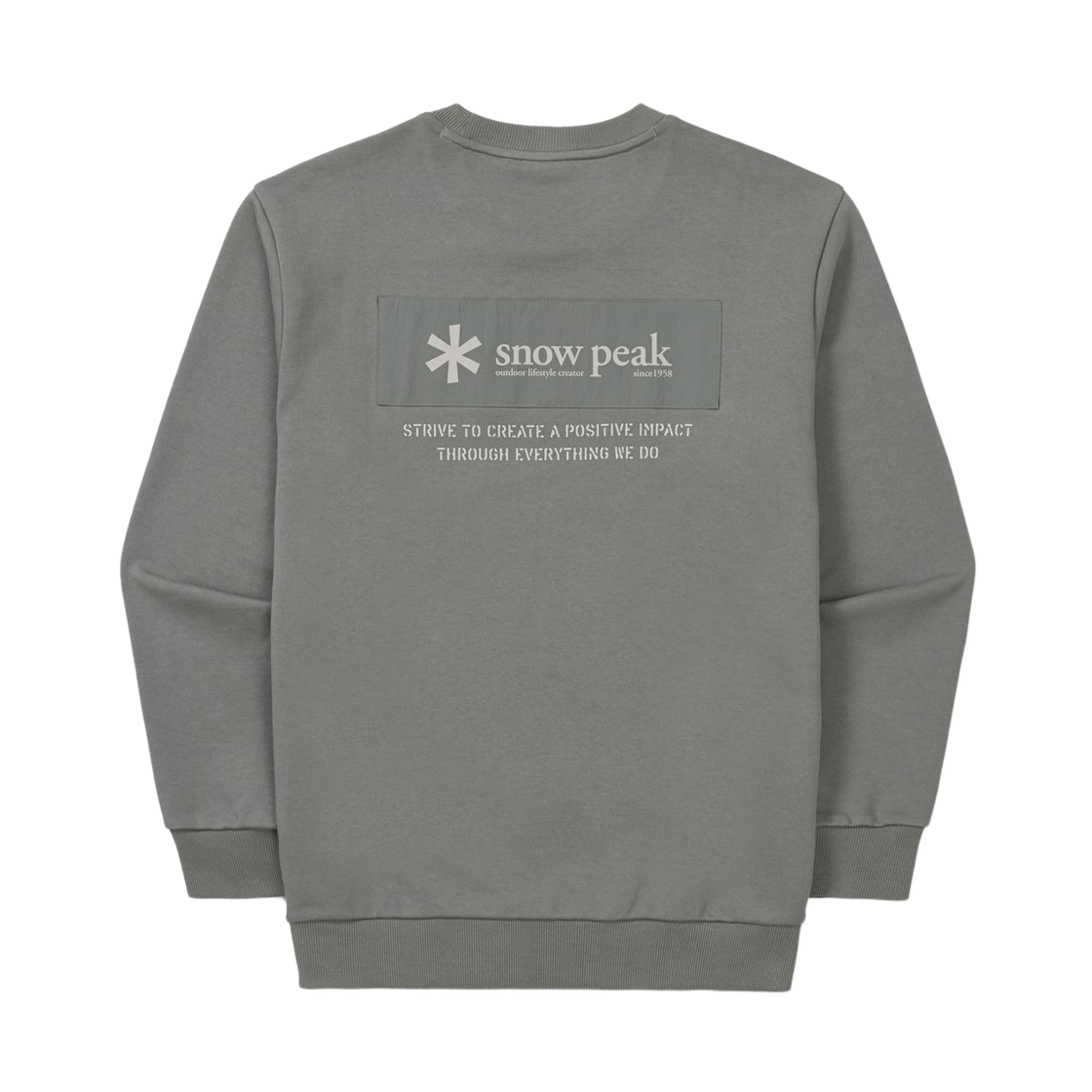 스노우 피크 우븐 패치 스웨트셔츠 다크 그레이(Snow Peak Woven Patch Sweatshirt Dark Grey) - 2