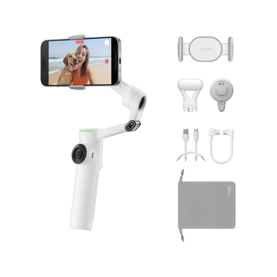 인스타360 Flow 2 Pro 크리에이터 번들 써밋화이트(Insta360 Flow 2 Pro Creator Bundle - Summit White)