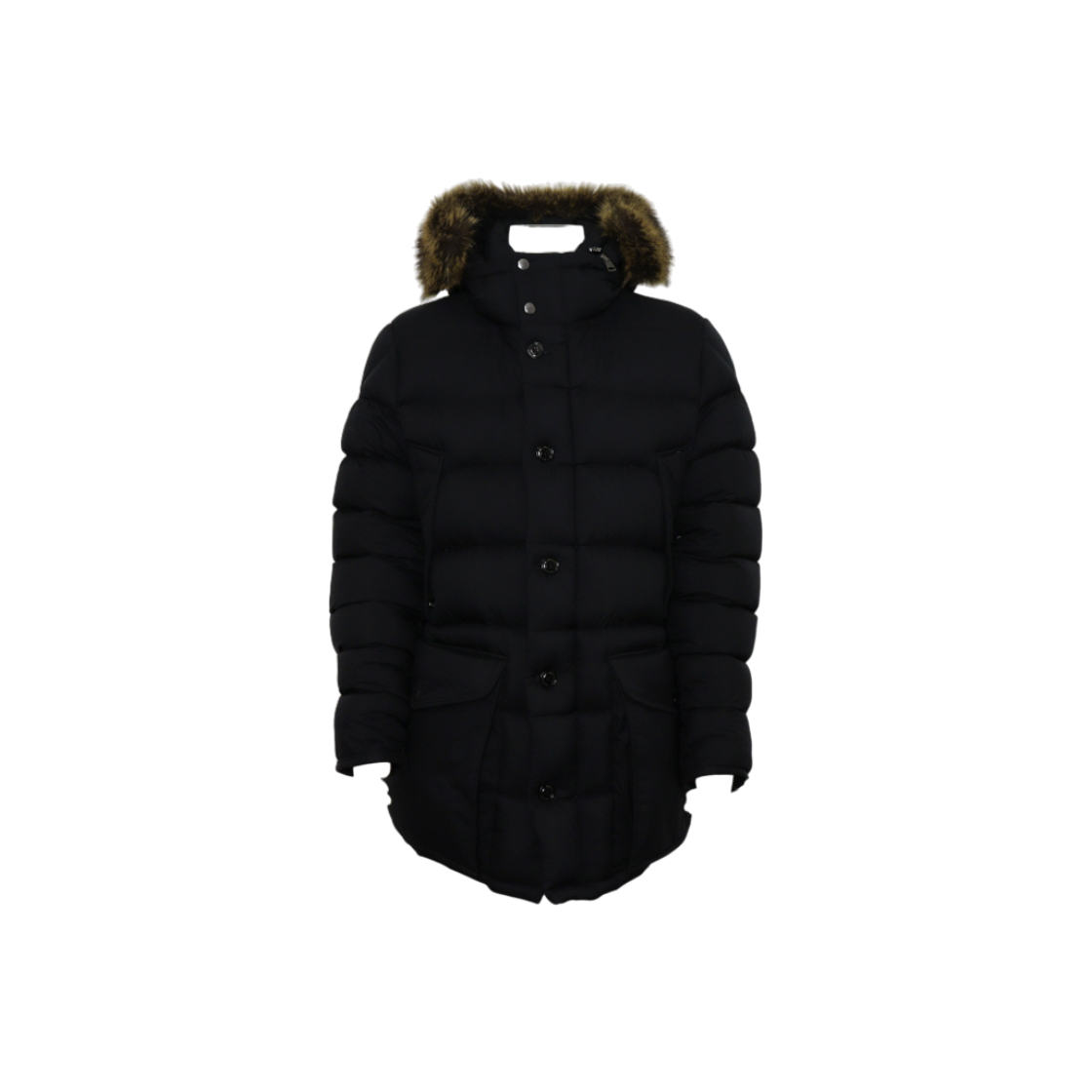 IT3QHMAMF86F Moncler 25th Season Dark Navy Cluny Hooded Fur Puffer Jacket
