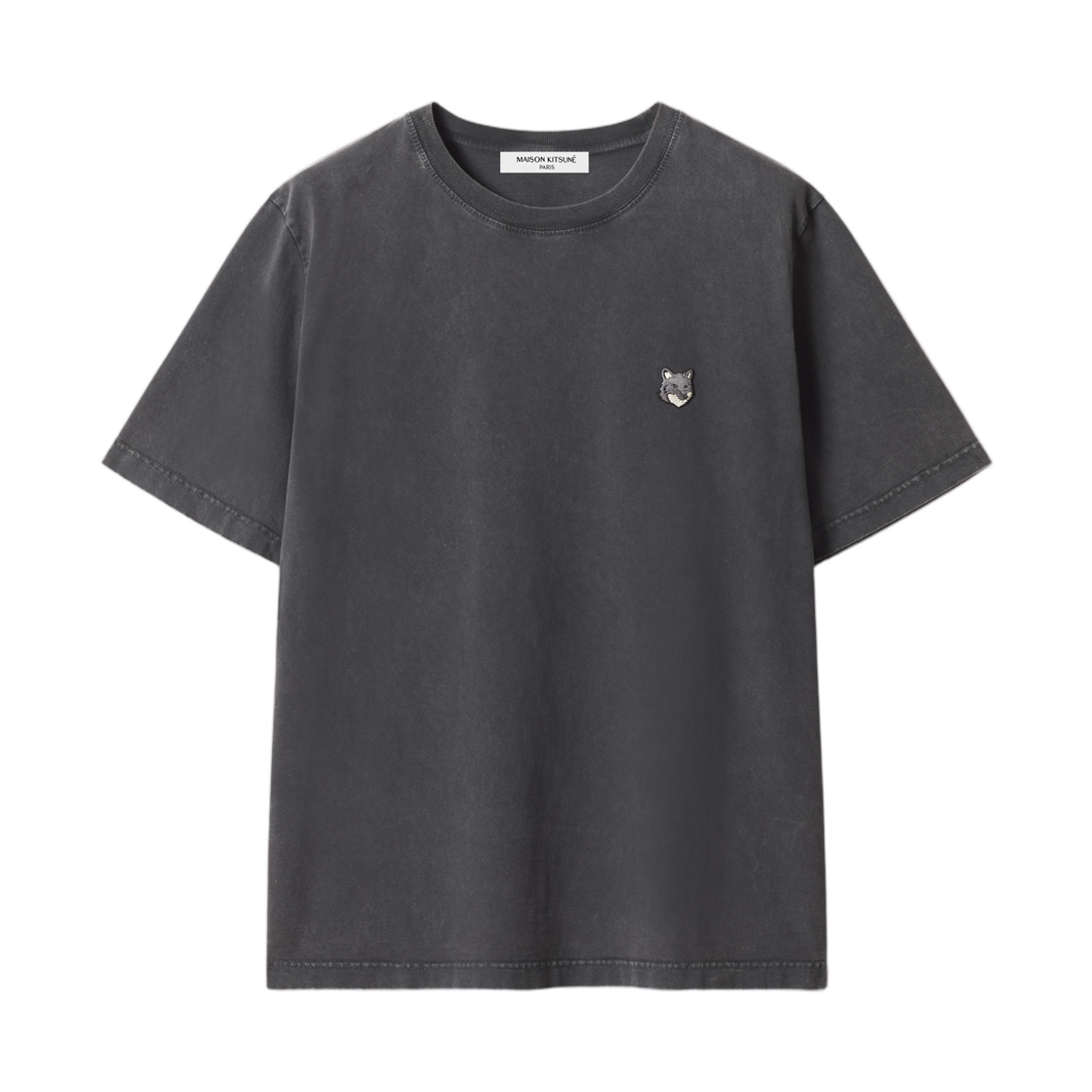PM00108KJBIT7-0519 Maison Kitsune Fox Head Faded Comfort T-Shirt Black Faded
