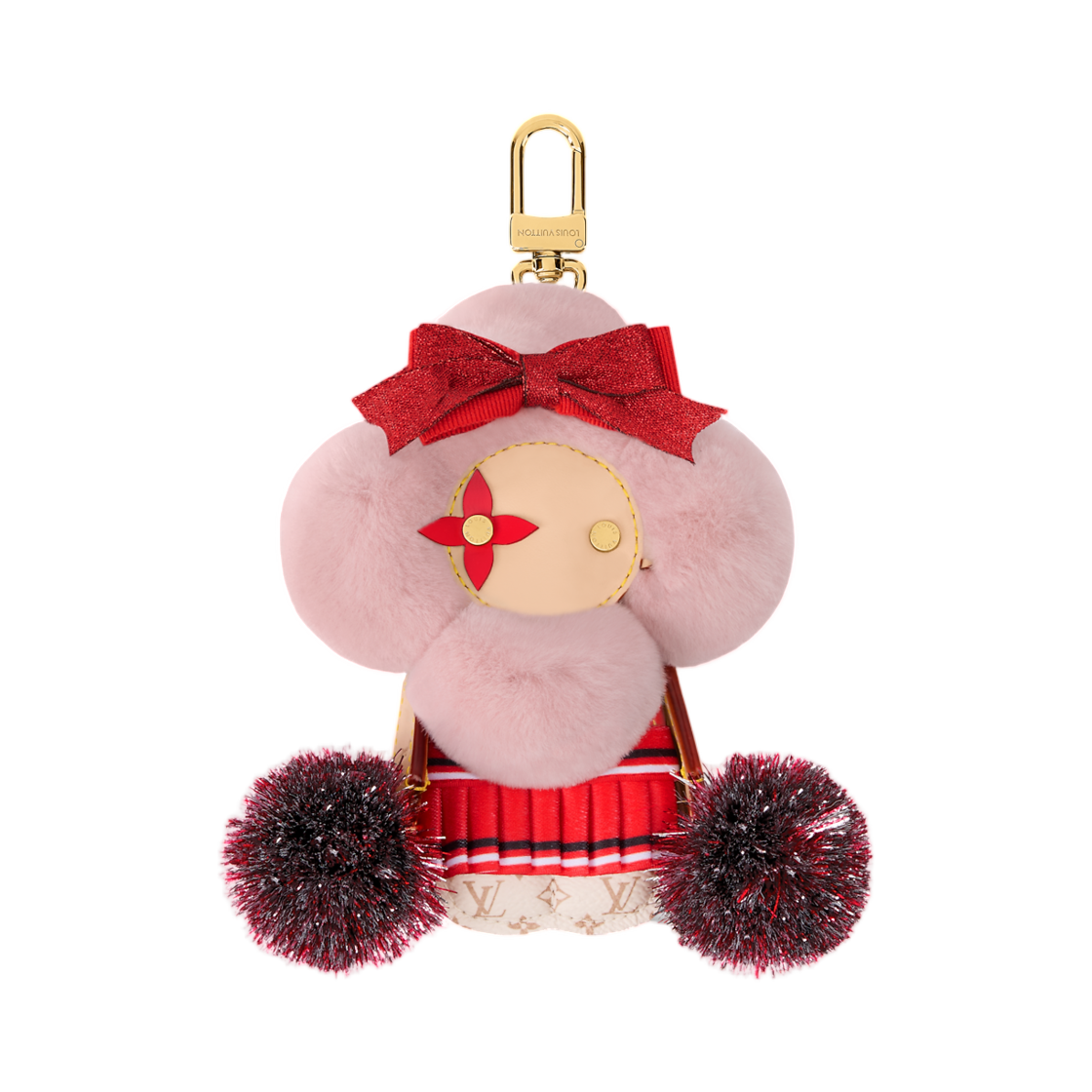 M03983 (W) Louis Vuitton Vivienne Fashionista Cheerleader Bag Charm Pink