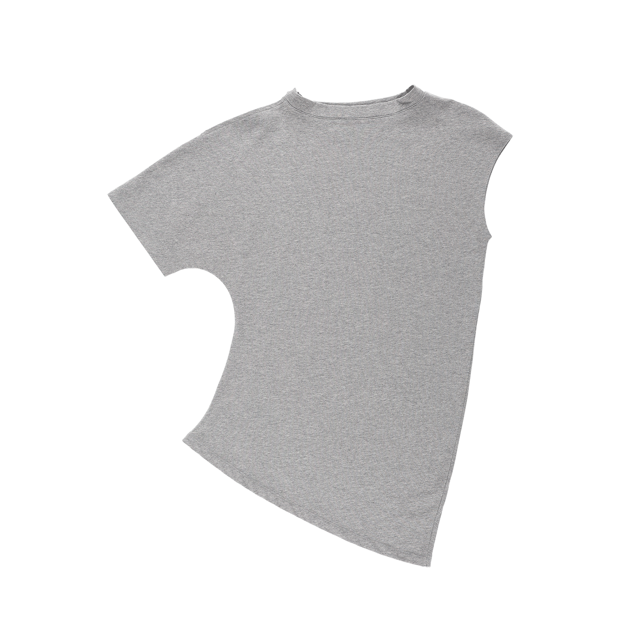 스틸레써디 에이시메트릭 드레이프 티셔츠: 멜란지(Still Lethardy Asymmetric Draped T-shirt: Melange) - 1