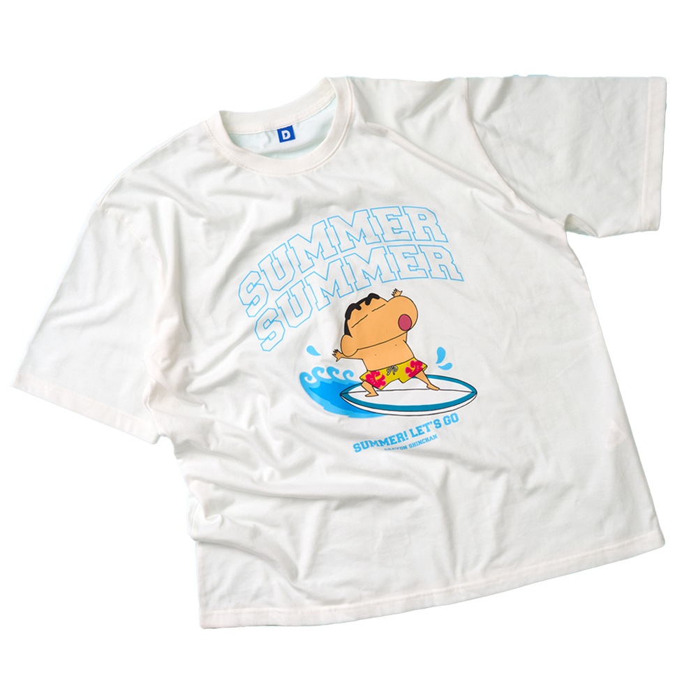 댄꼼마 X 짱구 서핑타임 짱구의 여름 반팔 티셔츠(DANCOMMA x Crayon Shin-chan Surfing Time: Shin-chan's Summer Short Sleeve T-Shirt) - 5