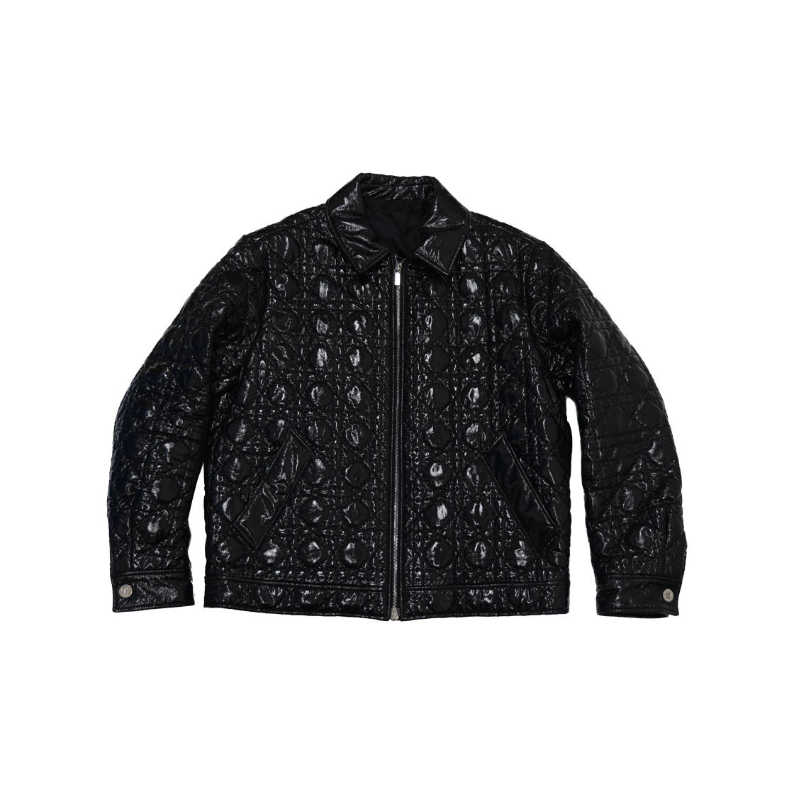 IT7NQRGEIIJ5 Dior Cannage Pattern Black Lambskin Jacket