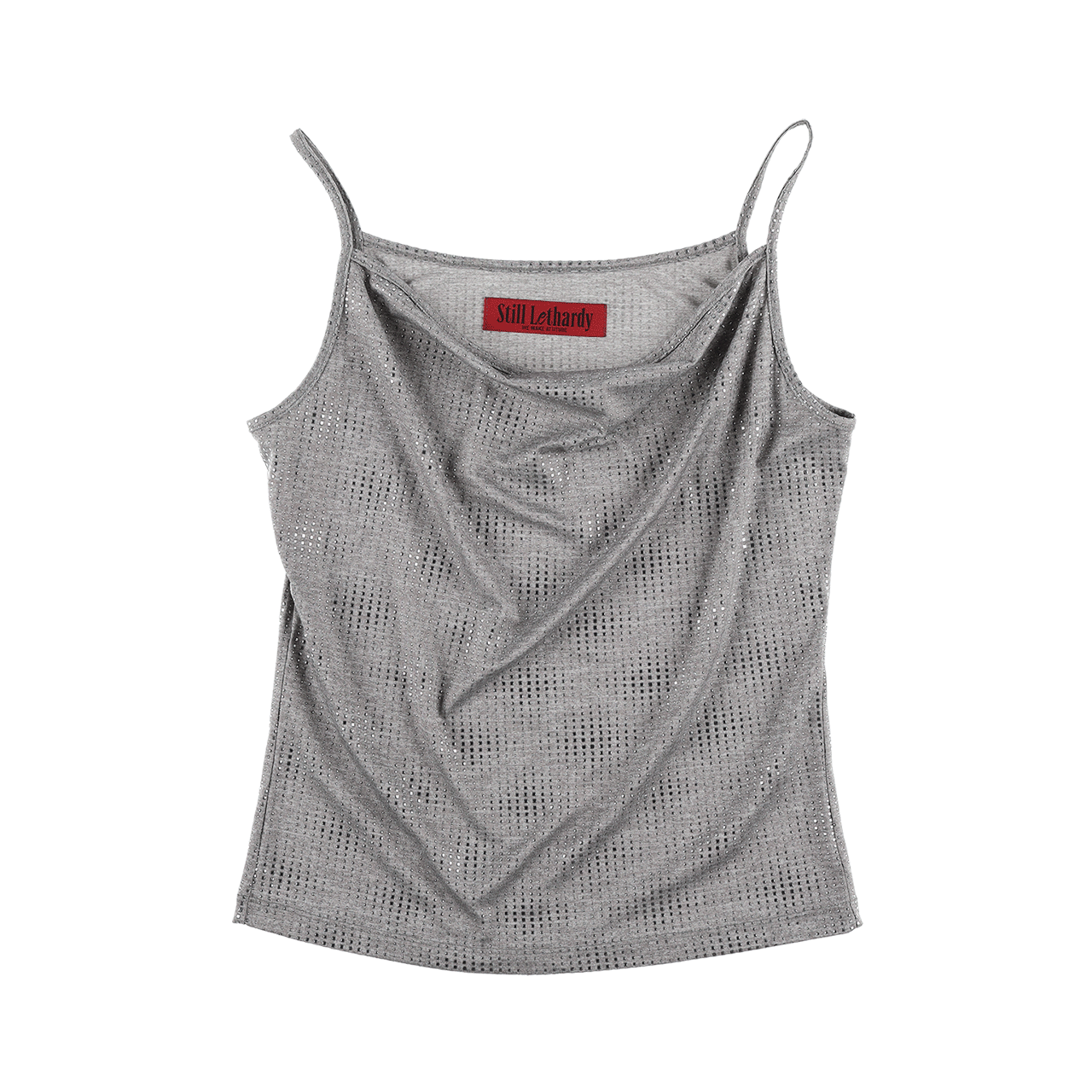 스틸레써디 글리터 카울 넥 캐미솔: 그레(Still Lethardy Glitter Cowl Neck Camisole: Grey)