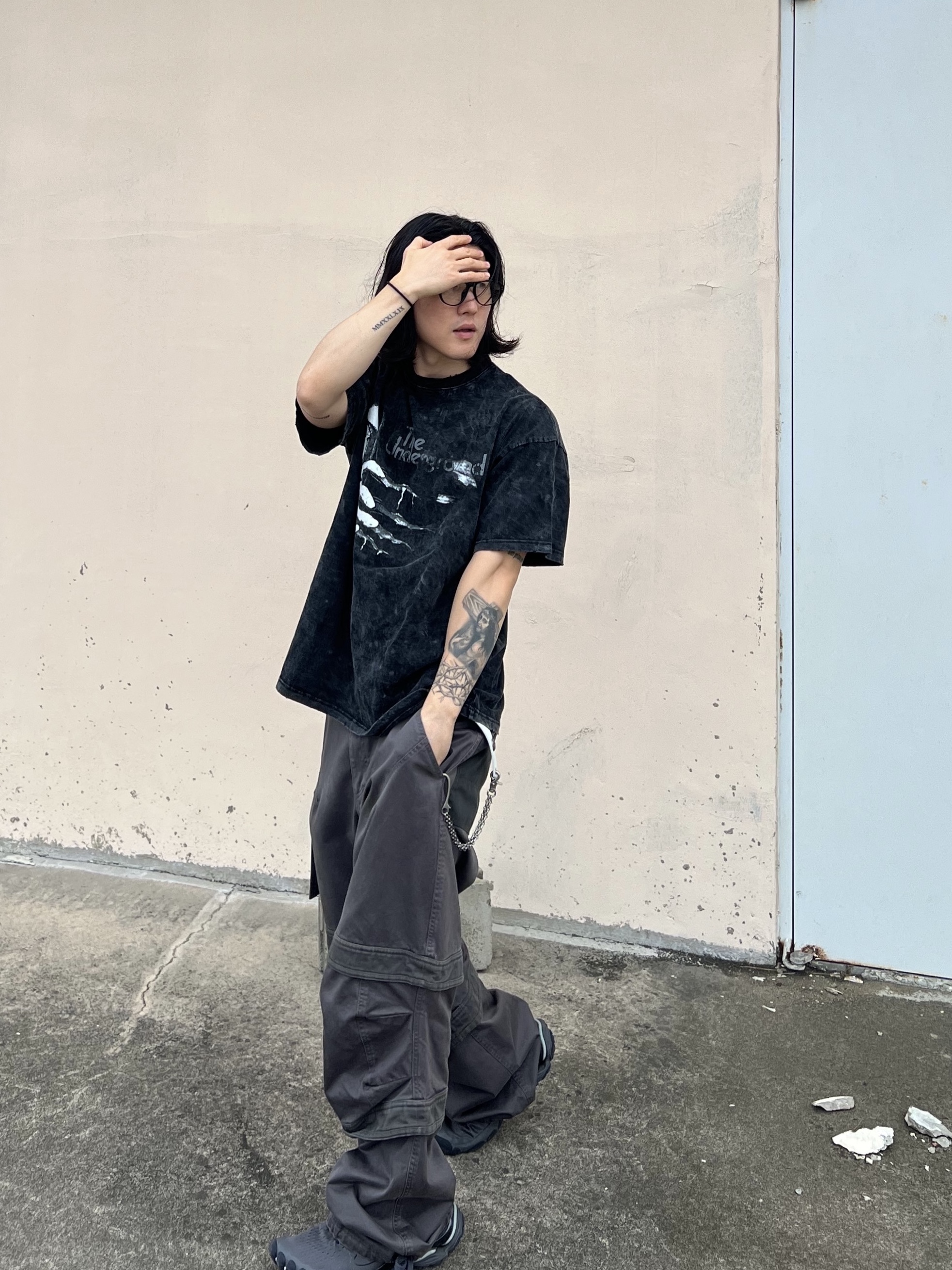 Farfromwhat Far Layered Work Pants Charcoal, Honda Motorcyle Gloves White 착용 스타일 - 1