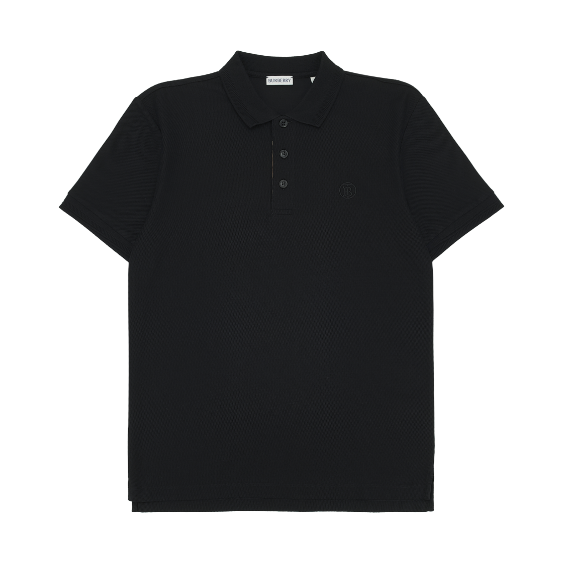 8084010 Burberry Cotton Logo Polo Shirt Black