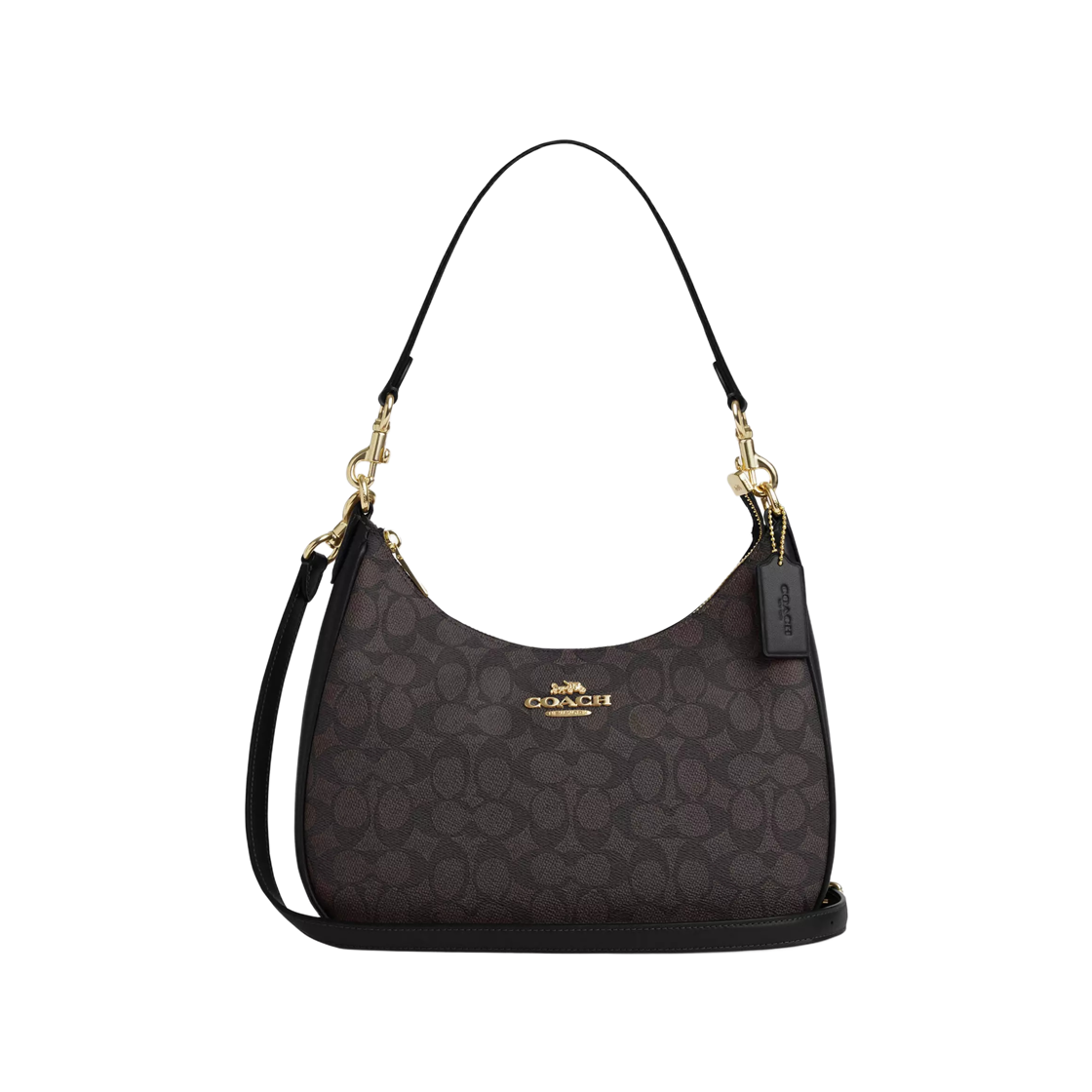 코치 시그니처 캔버스 테리 호보백 이미테이션 골드 월넛(Coach Teri Hobo Bag in Signature Canvas Imitation Gold Walnut) - 1
