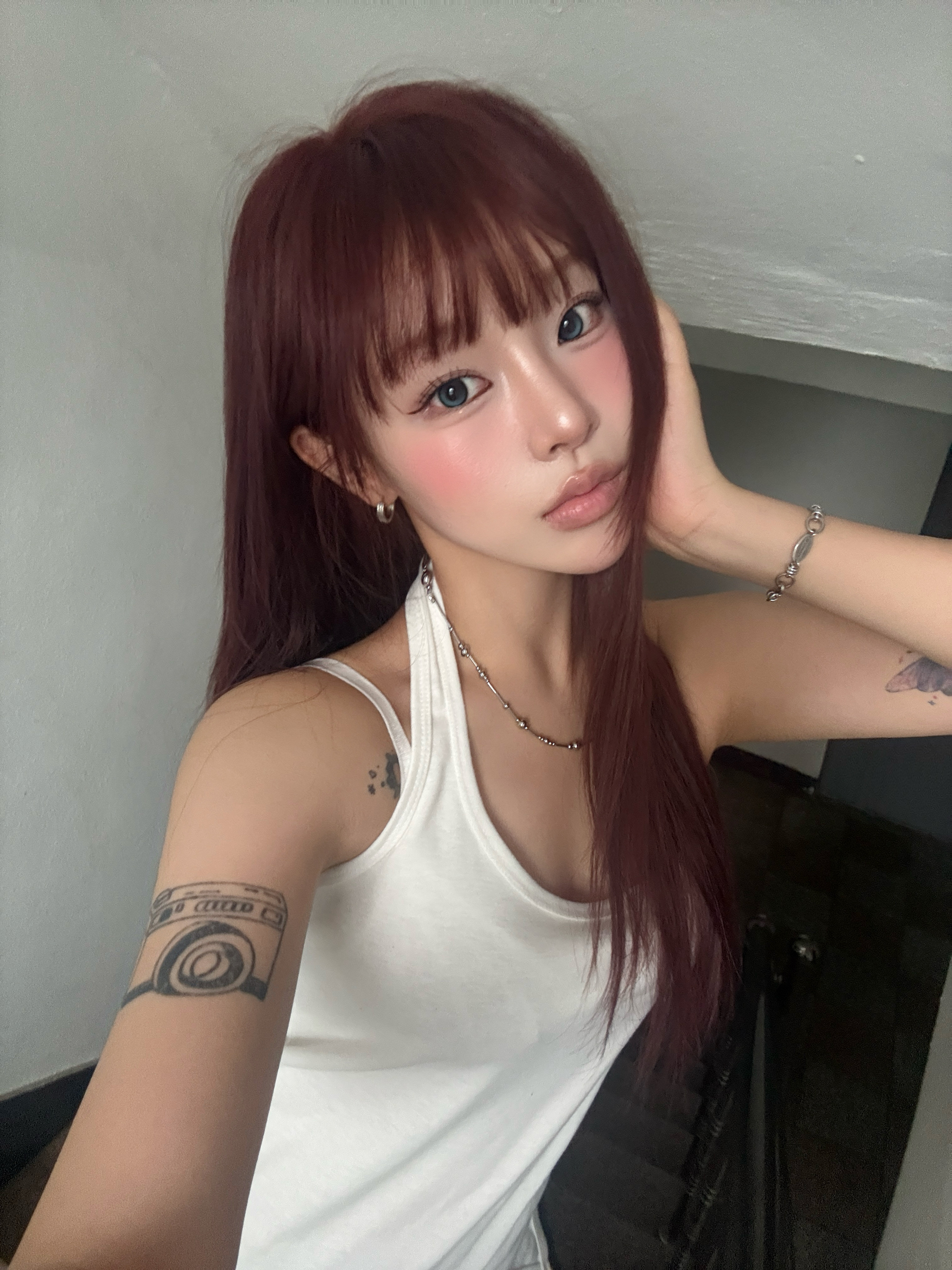 Riomeu Silver Melody Necklace, Riomeu Oval Ring Chain Bracelet 착용 스타일 - 2