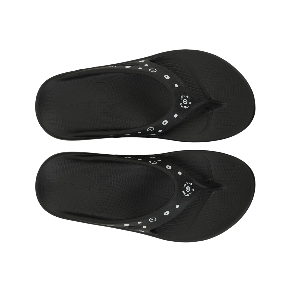 우포스 x 10 꼬르소 꼬모 플립 플랍 블랙(Oofos x 10 Corso Como Flip Flop Black) - 5