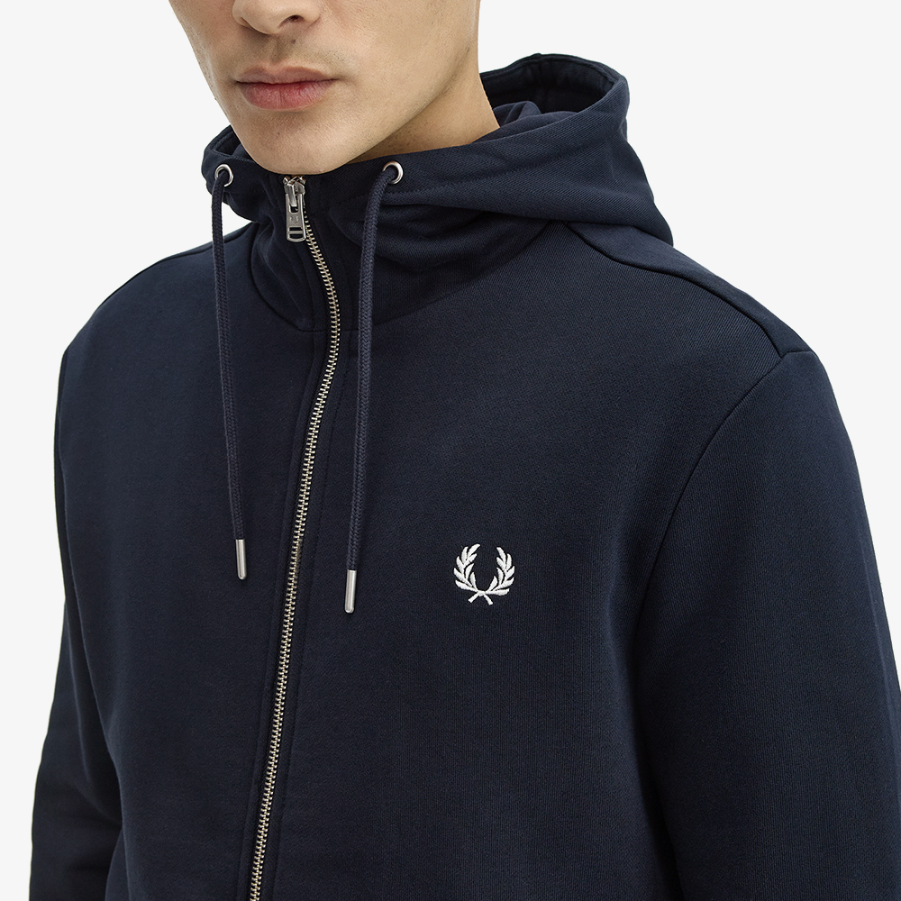 프레드페리 후드 집스루 스웻셔츠 네이비(Fred Perry Hooded Zip-Through Sweatshirt Navy) - 4