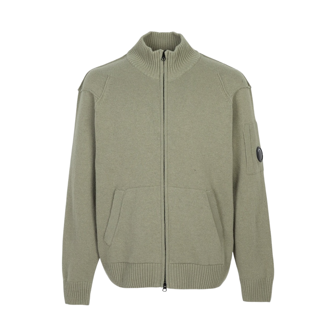 21CMKN708A110149A356 C.P. Company Lambswool GRS Cardigan Fungi Grey - 26FW