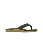 Island Slipper Two Tone Leather Suede Army Green Olive