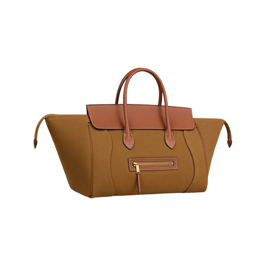 셀린느 러기지 텍스타일 앤 내츄럴 카프스킨 탄(Celine Luggage in Textile and Natural Calfskin Tan) - 2