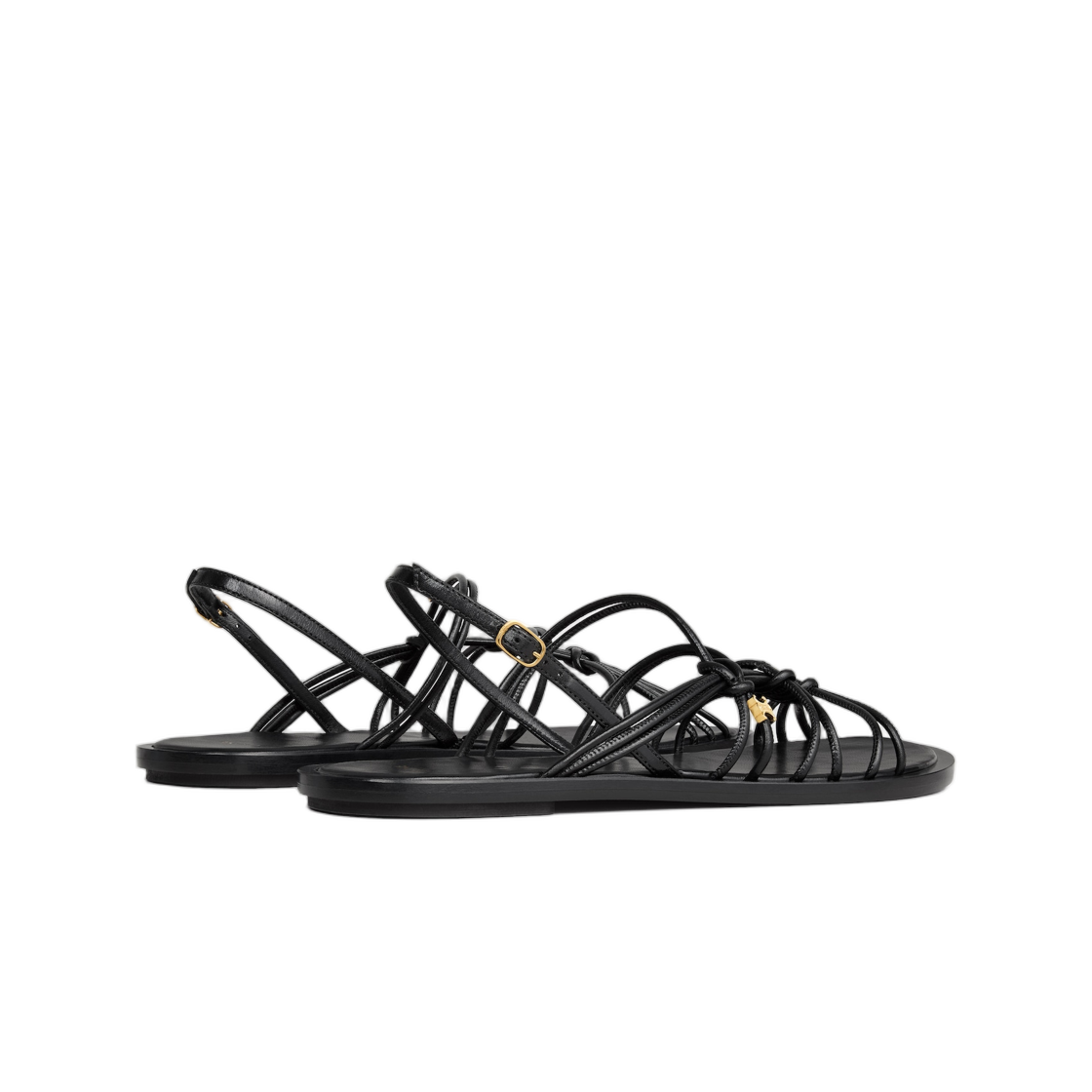 (W) 셀린느 노트 트리옹프 플랫 샌들 고트스킨 블랙((W) Celine Knots Triomphe Flat Sandal in Goatskin Black) - 3