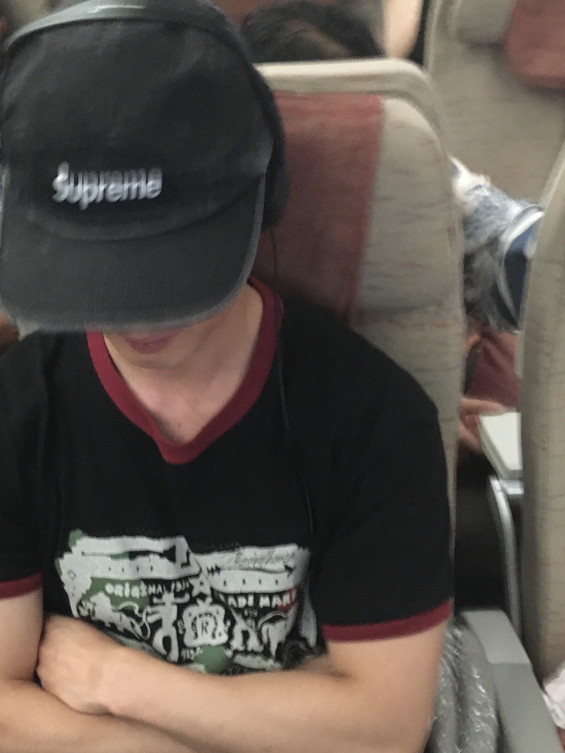 [KREAM 단독] Thevinylhouse Cowboy Pictogram Ringer Tee Black, Supreme Washed Chino Twill Camp Cap Black - 25SS 착용 스타일