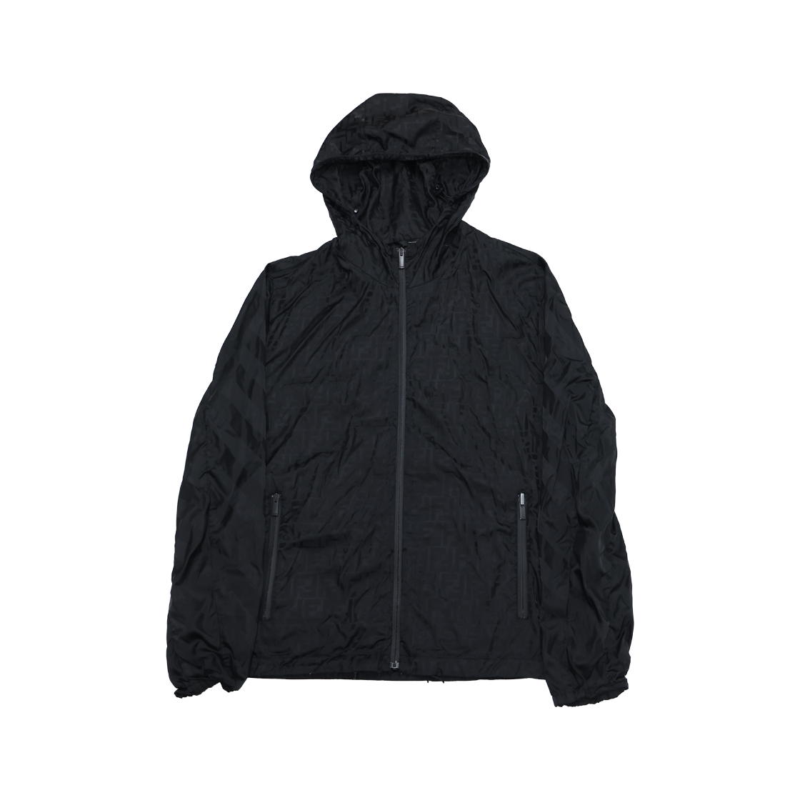 ITL5469WUDUK Fendi FAA528 Nylon Windbreaker Jacket Black