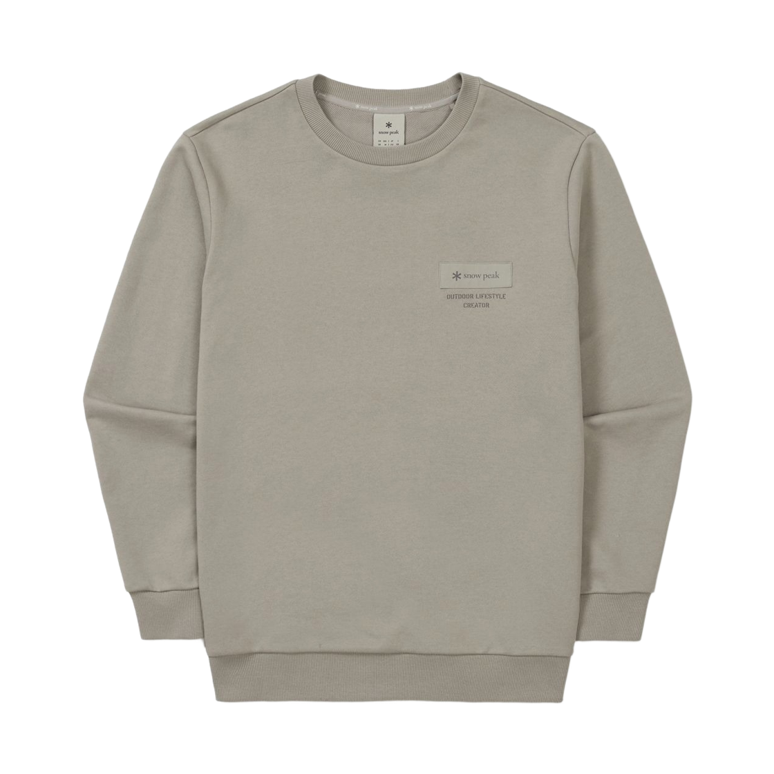 스노우 피크 우븐 패치 스웨트셔츠 포그 그레이(Snow Peak Woven Patch Sweatshirt Fog Grey)
