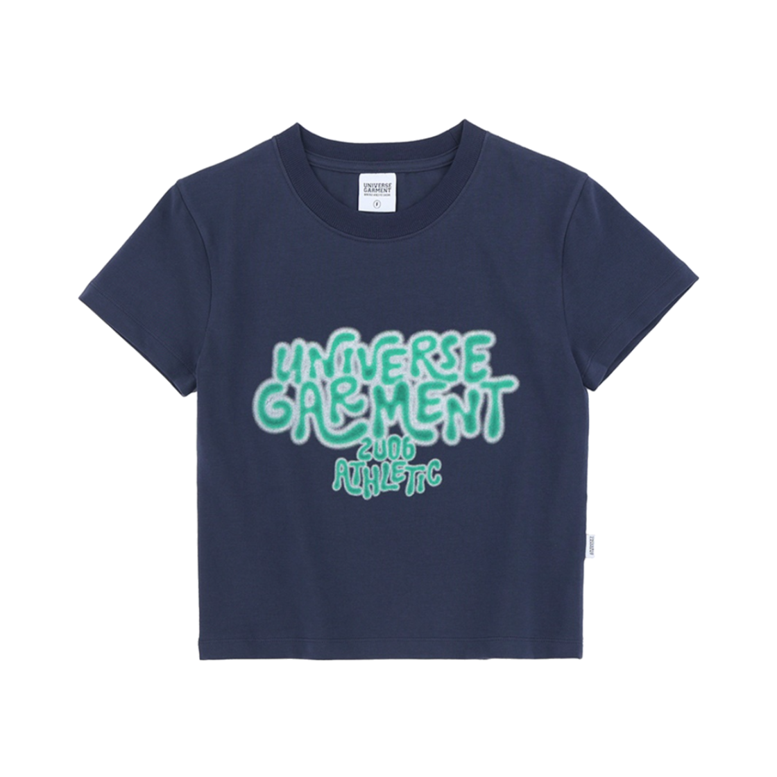 BUQTSZX817NA UNIVERSE GARMENT UG Neon Blur Slim Crop Women T-Shirt Navy