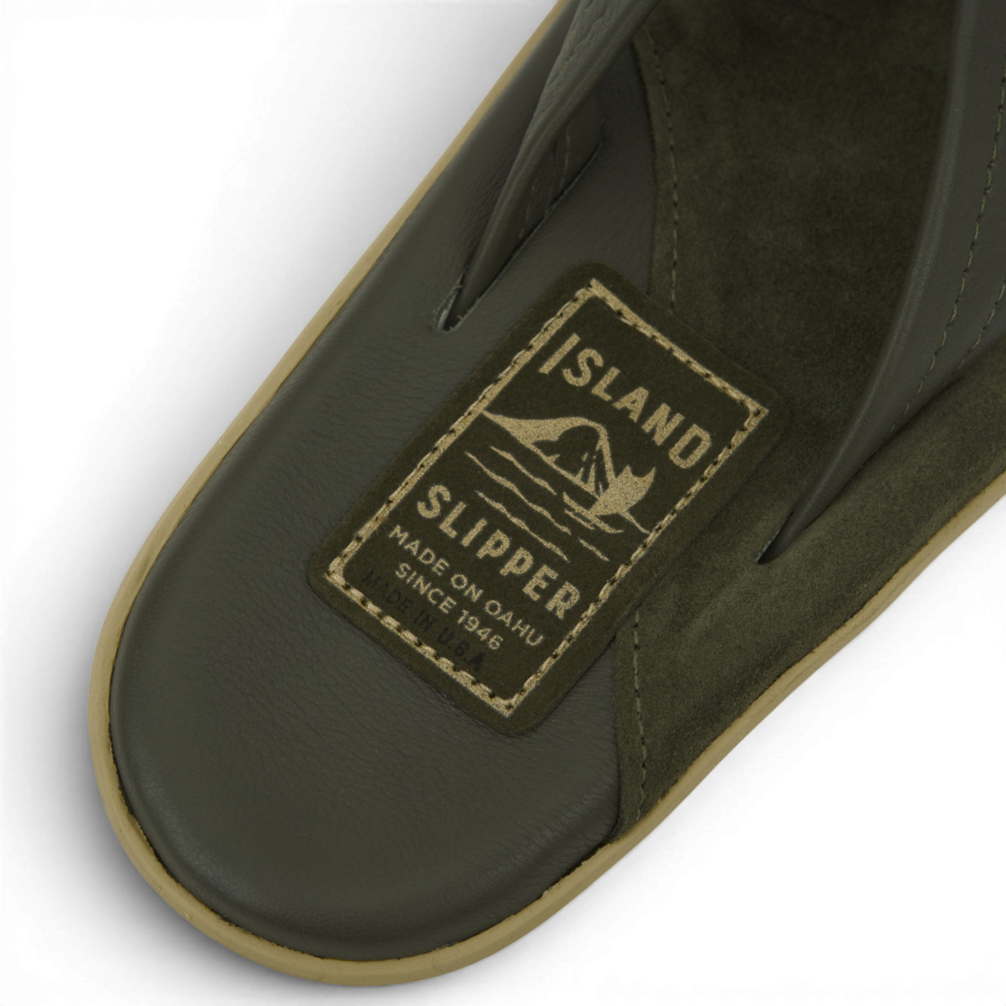 아일랜드 슬리퍼 투톤 레더 스웨이드 아미 그린 올리브(Island Slipper Two Tone Leather Suede Army Green Olive) - 8
