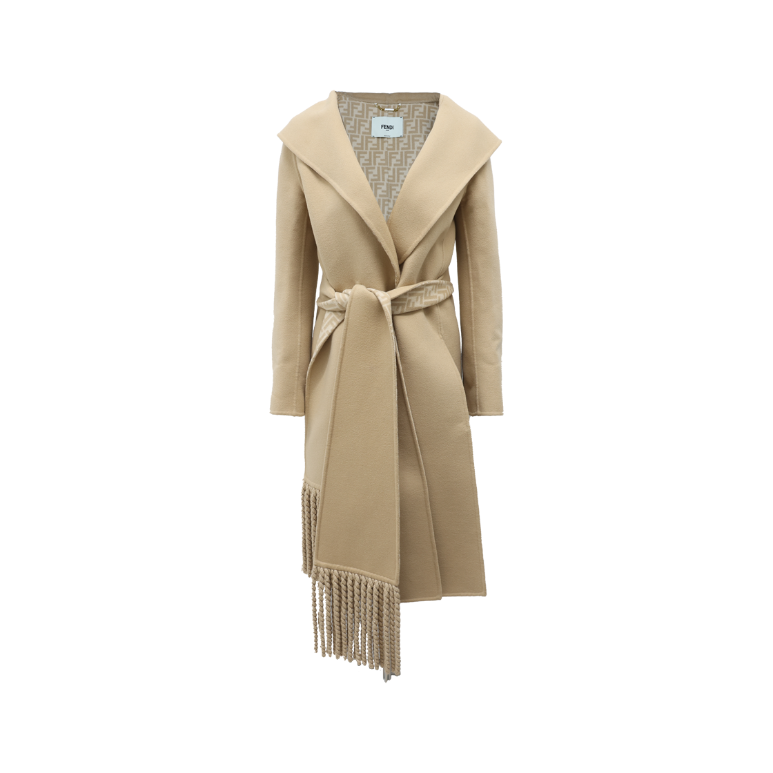 펜디 FF8835 더블 울 숄 칼라 코트 베이지(Fendi FF8835 Double Wool Shawl Collar Coat Beige) - 1