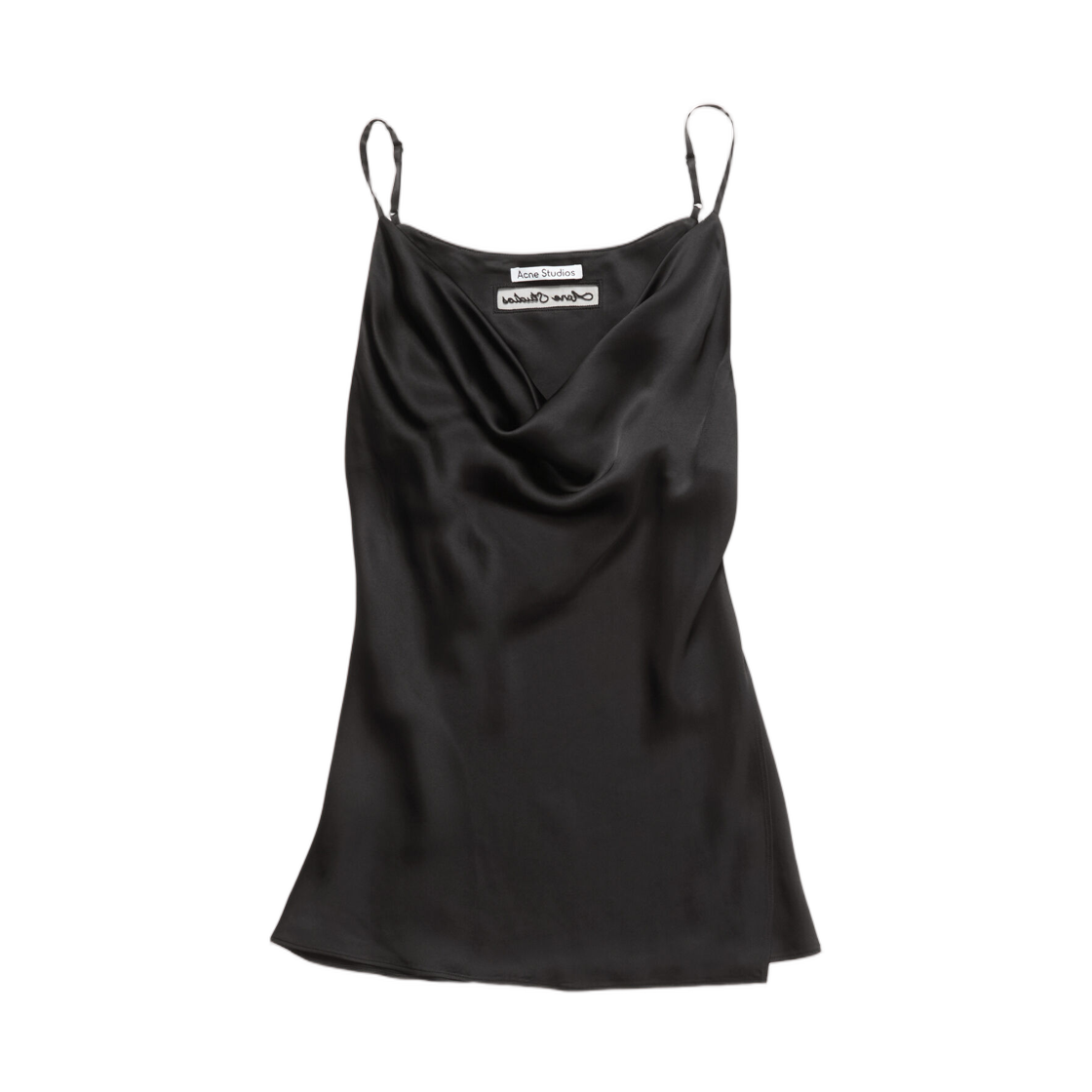 AB0016-900 (W) Acne Studios Shiny Satin Tank Top Black