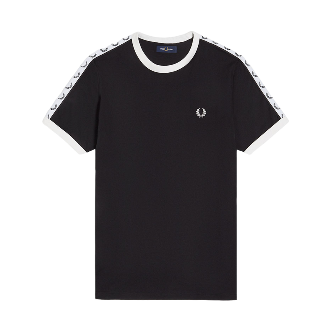 프레드페리 테잎 링어 티셔츠 블랙(Fred Perry Taped Ringer T-Shirt Black)