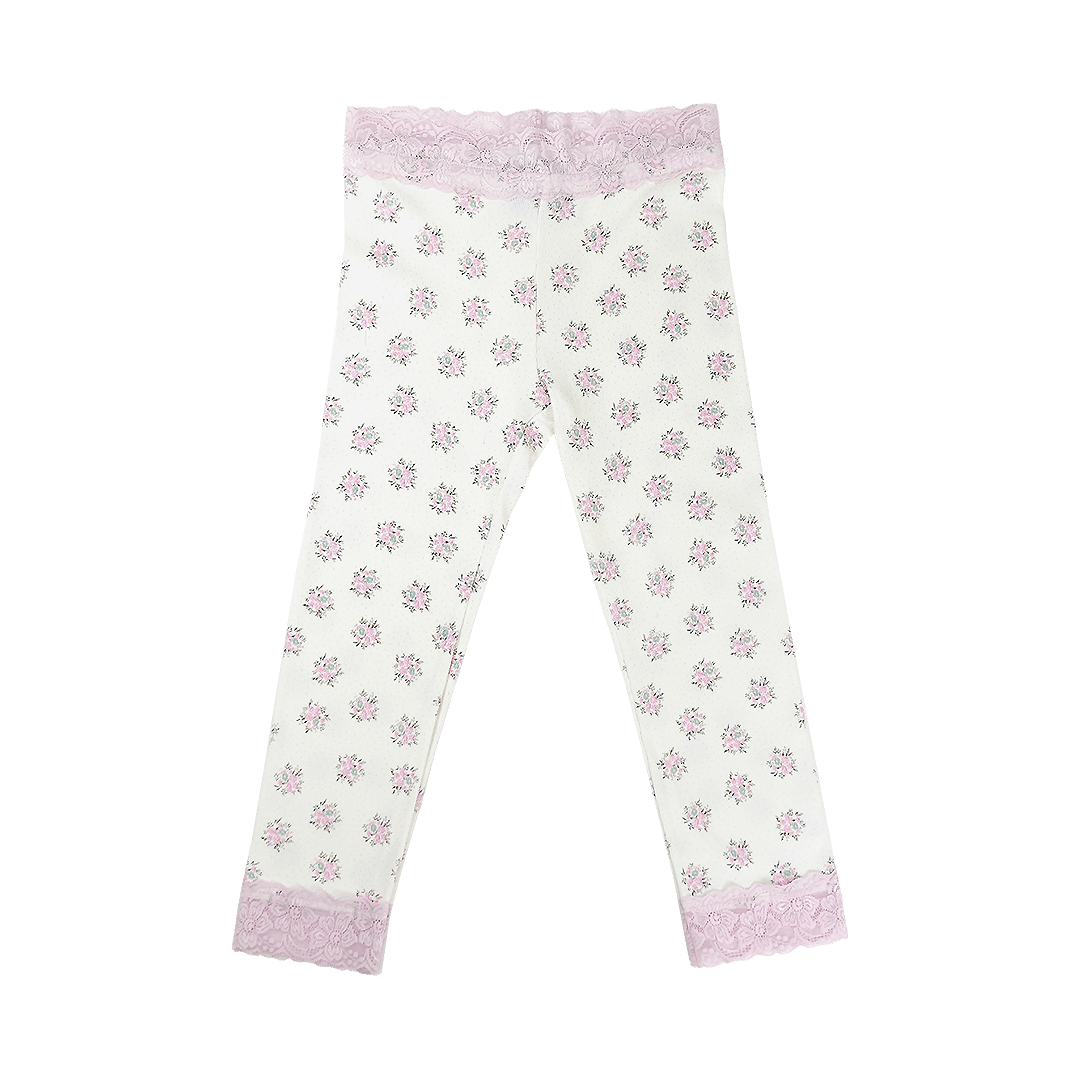 혼쿄 코티지 레이스 하프 레깅스 아이보리(Honkyo Cottage Lace Half Leggings Ivory)