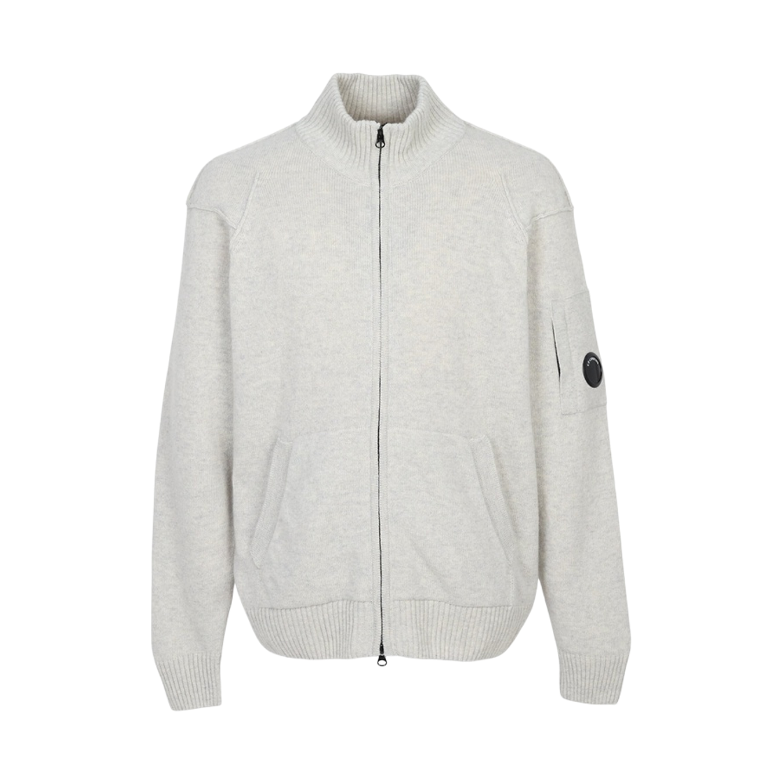 21CMKN708A110149AM13 C.P. Company Lambswool GRS Cardigan Melange Grey - 26FW
