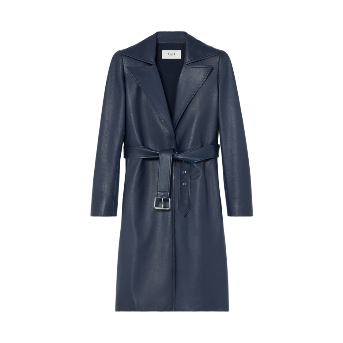 (W) 셀린느 코트 소프트 램스킨 경찰 블루((W) Celine Coat in Soft Lambskin Police Blue) - 1