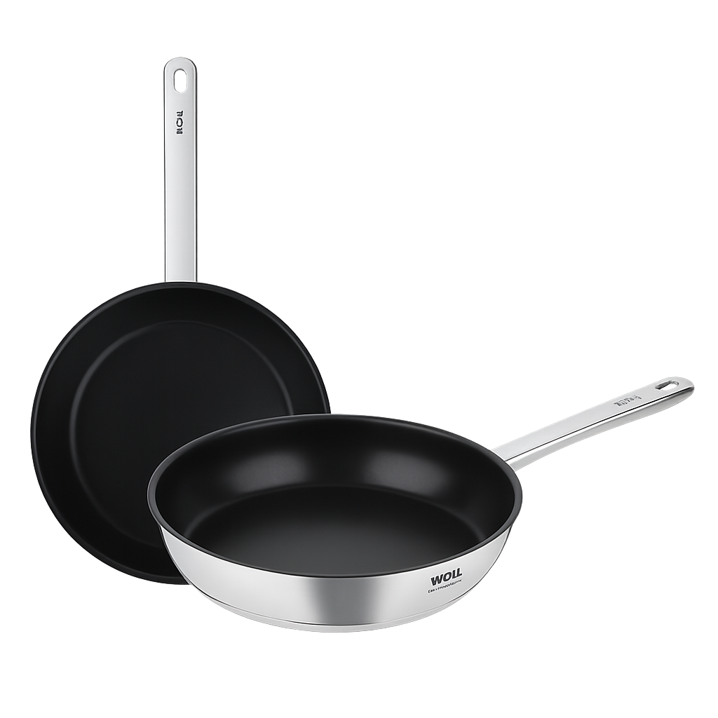 볼 다이아몬드쿡 스텐 후라이팬 2종세트 (20+24cm)(WOLL Diamond Cook Stainless Steel Frypan 2‑Piece Set (20cm + 24cm))