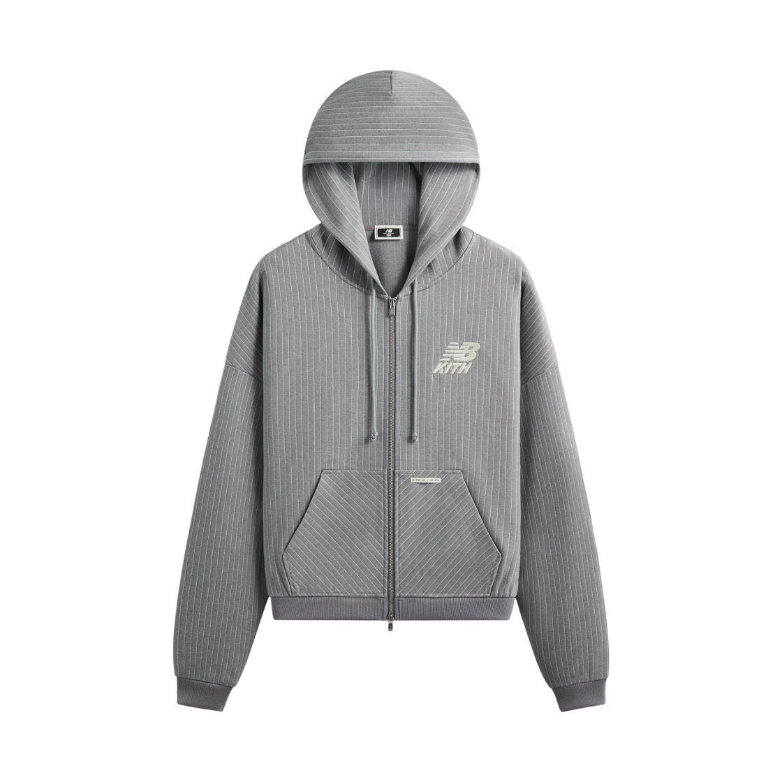 키스 x 뉴발란스 핀스트라이프 브랙스턴 집 후드 스모크(Kith x New Balance Pinstripe Braxton Zip Hoodie Smoke)