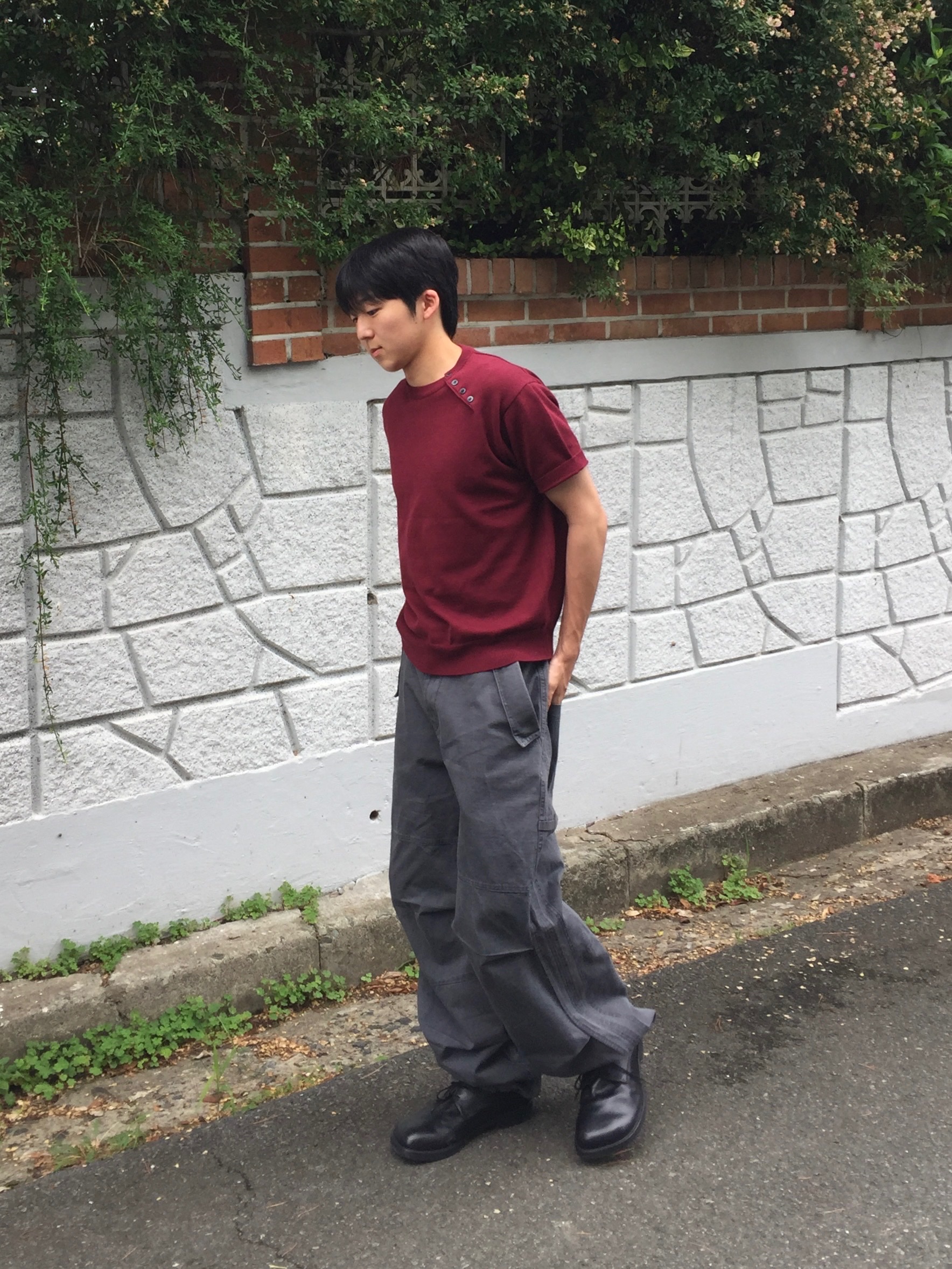 noun Washed Panel Pants Charcoal 착용 스타일 - 5