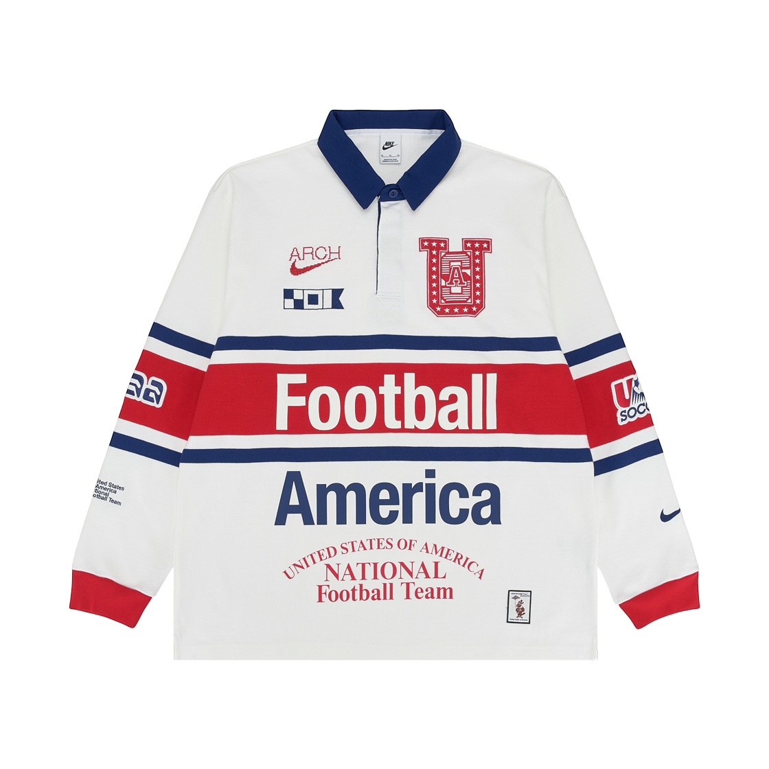 IM3227-100 Nike x Virgil Abloh Archive USA Long Sleeve Rugby Top White (IM3227-100)