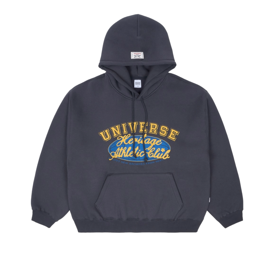 BUQHDZX824CL UNIVERSE GARMENT Universe Sign Logo Fleece Hoodie Charcoal