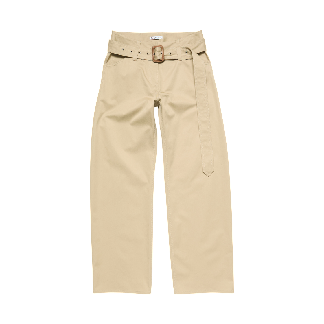 (W) 아크네 스튜디오 트윌 트라우저 벨트 페일 베이지((W) Acne Studios Twill Trousers With Belt Pale Beige) - 1