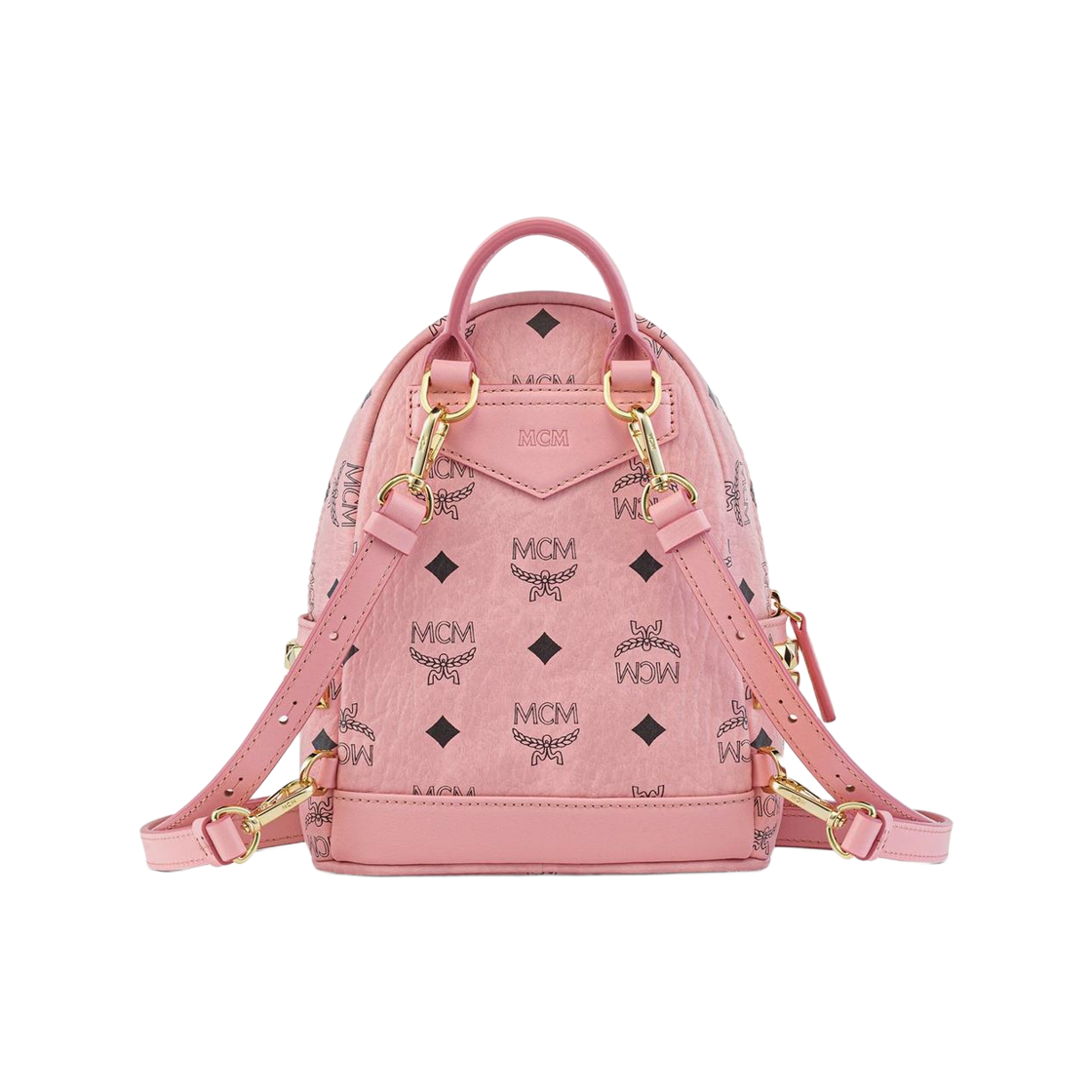 MCM 스타크 비세토스 엑스트라 미니 사이드 스터드 베베 부 백팩 소프트 핑크(MCM Stark Visetos Extra Mini Side Studs Bebe Boo Backpack Soft Pink) - 2