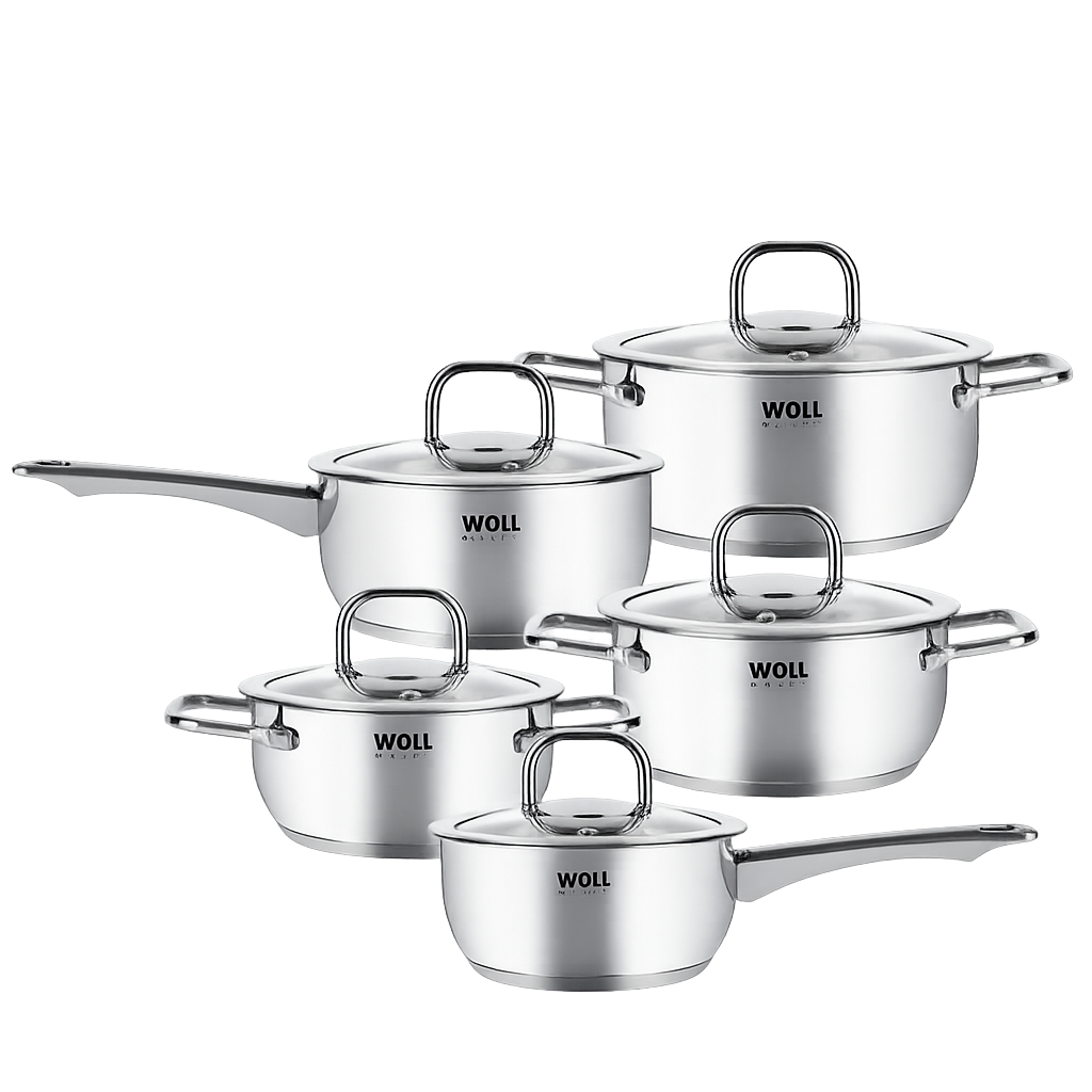 볼 다이아몬드 쿡 냄비 5종 세트(16+18편수+16+18+20양수)(WOLL Diamond Cook 5‑Piece Pot Set (16cm & 18cm Saucepans + 16cm, 18cm & 20cm Casserole Pots))