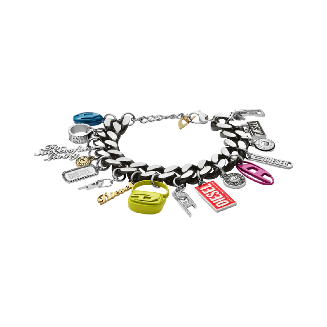 DX152400DJW Diesel Dx152400DJW Stainless Steel Charm Chain Bracelet Multicolor