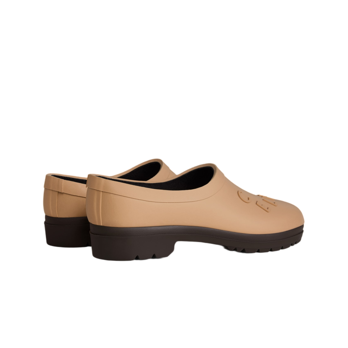 (W) 셀린느 가든 클로그 내츄럴 러버 베이지 다크 브라운((W) Celine Garden Clog in Natural Rubber Beige Dark Brown) - 3