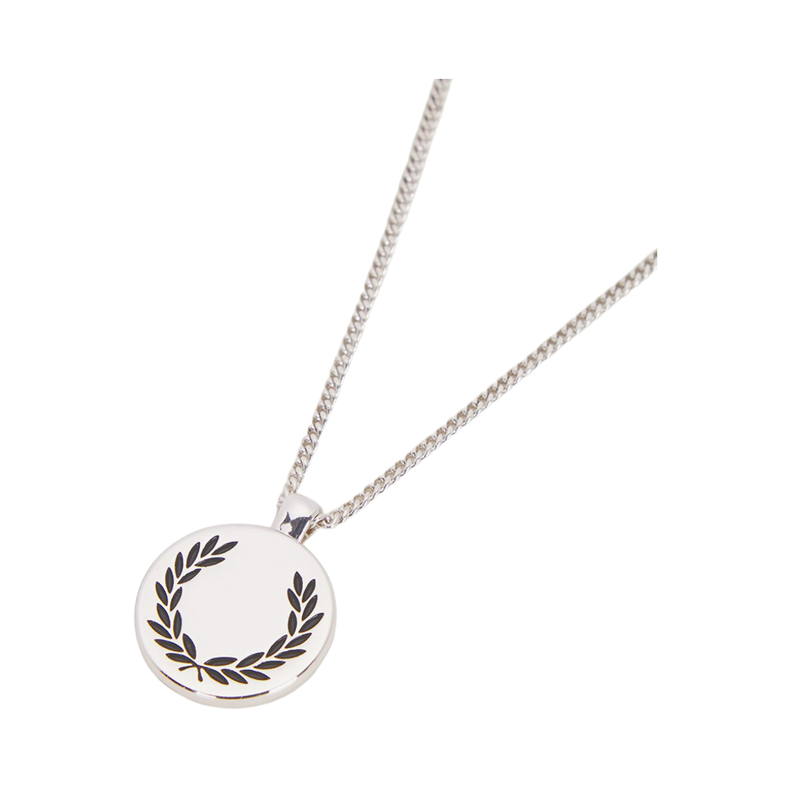 프레드페리 로렐 리스 펜던트 네크리스 메탈릭 실버(Fred Perry Laurel Wreath Pendant Necklace Metallic Silver) - 1