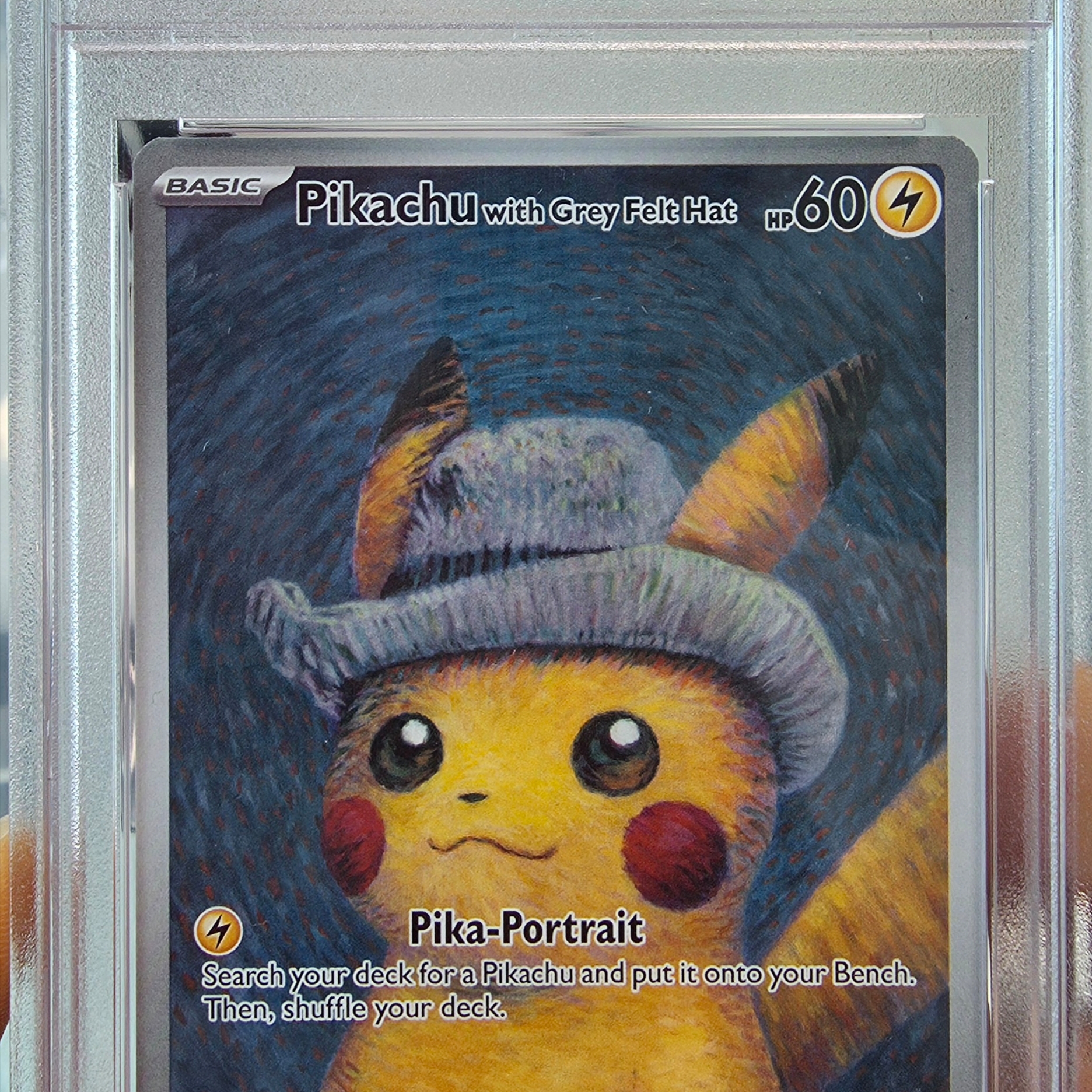 Pokemon TCG x Van Gogh Museum Pikachu with Grey Felt Hat P Scarlet & Violet Promos (English Ver.) 착용 스타일