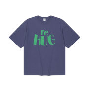 UNIVERSE GARMENT RE HUG Crack T-Shirt Navy