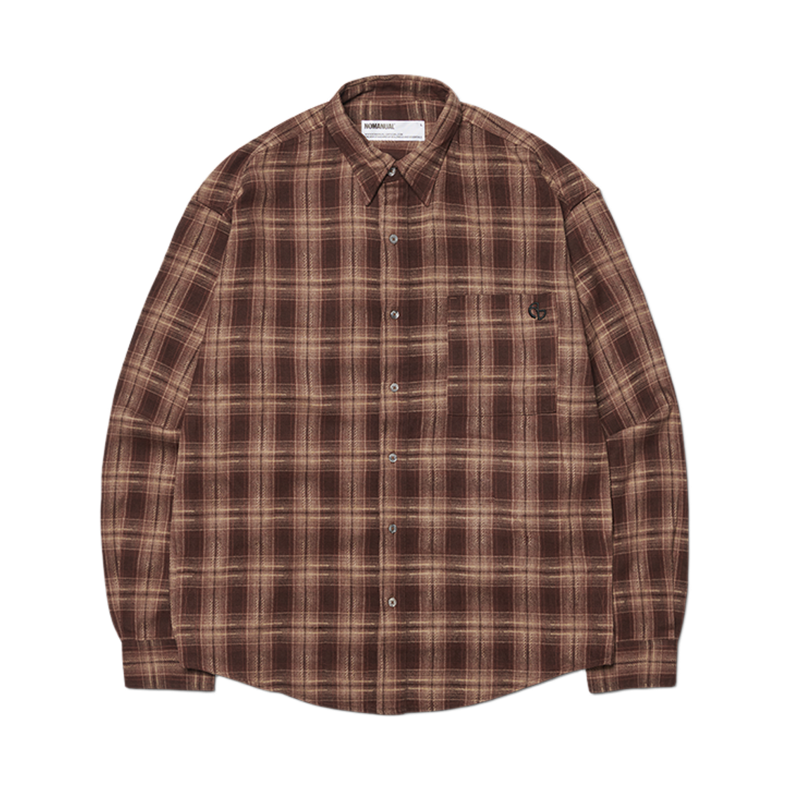 NMWF52SH01BRW NOMANUAL Flannel Check Shirt Brown