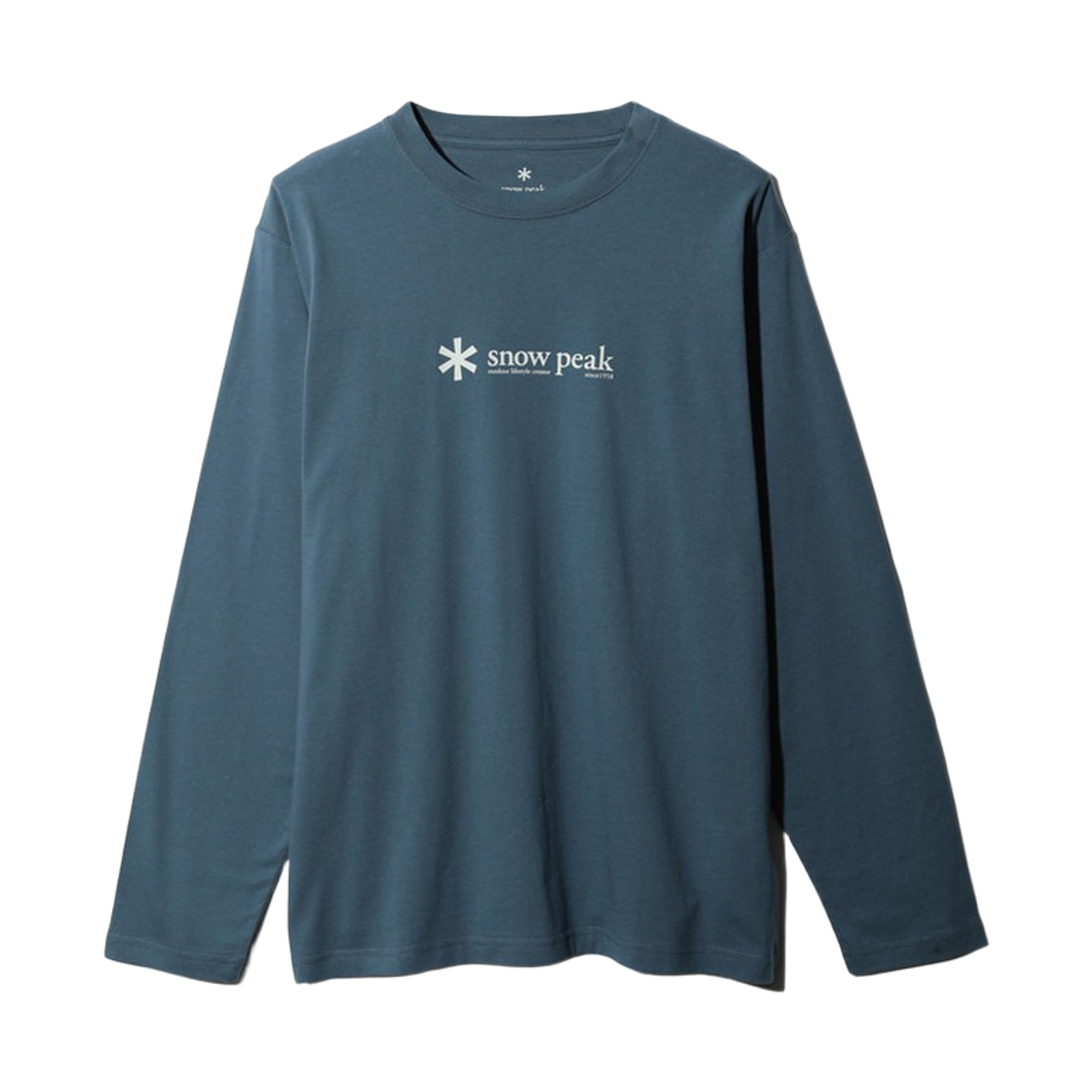 스노우 피크 소프트 코튼 로고 롱슬리브 티셔츠 블루(Snow Peak Soft Cotton Logo Long Sleeve T-Shirt Blue)